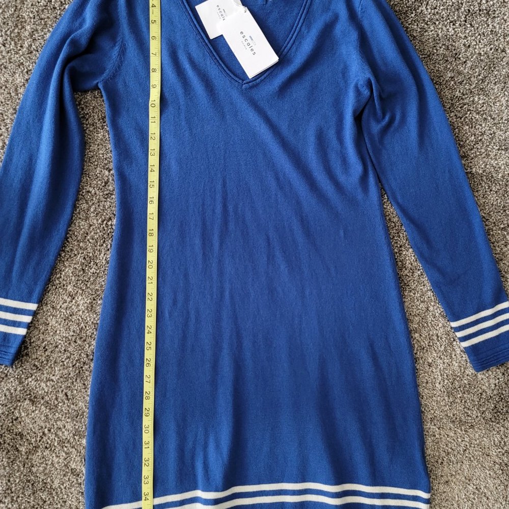 Escales Paris Blue Sweater Dress XL New with Tag - Picture 10 of 14